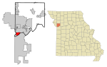 Clay County Missouri Incorporated and Unincorporated areas North Kansas City Highlighted